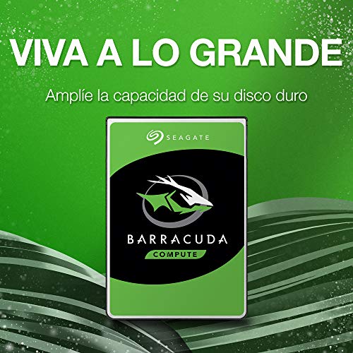 Seagate BarraCuda, 1 TB, Disco duro interno, HDD, 3,5", SATA 6 GB/s, 7200 RPM, 64 MB, caché para ordenador de sobremesa y PC (ST1000DM010)