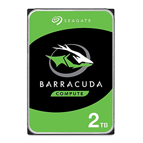 Seagate BarraCuda, 2 TB, Disco duro interno, HDD, 3,5", SATA 6 GB/s, 7200 RPM, caché de 64 MB para ordenador de sobremesa y PC, Paquete Abre-fácil (ST2000DMZ08)