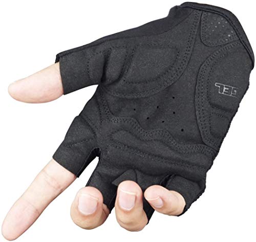 Seibertron de los Hombres/De Las Mujeres Medio Dedo/sin Dedos Guantes de Ciclismo MTB Road compitiendo con Guantes Biking de la Bicicleta Guantes Guantes Gel Pad Riding Negro L