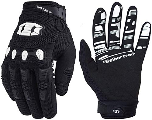 Seibertron Dirtpaw Race/Racing Touch Pantalla Guantes de Off-Road Bicicleta BMX MX ATV MTB de la Guantes de Moto Motocrós Riding Exterior Motocicleta Guantes Adecuado Uomini e Donna Black M