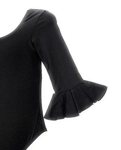 selecte-plus - Body para mujer, color negro para flamenco y danza (S)