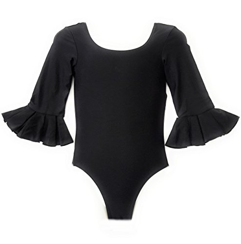 selecte-plus - Body para mujer, color negro para flamenco y danza (S)