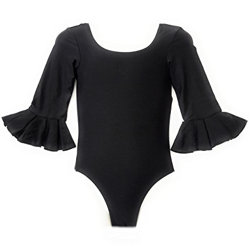 selecte-plus - Body para niña, color negro para Flamenco y danza (6)