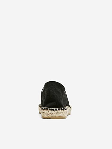 SELECTED FEMME Slfmarie Suede Espadrilles B, Alpargata Mujer, Negro (Black Black), 36 EU