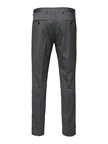 SELECTED HOMME Slhslim-mylologan Dk Gr Struc TRS B Noos Pantalones de Traje, Gris (Dark Grey Melange Dark Grey Melange), 56 (Talla del Fabricante: 54) para Hombre