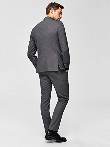 SELECTED HOMME Slhslim-mylologan Dk Gr Struc TRS B Noos Pantalones de Traje, Gris (Dark Grey Melange Dark Grey Melange), 56 (Talla del Fabricante: 54) para Hombre