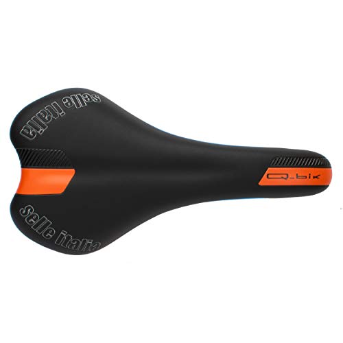 Selle Italia Q-Bik Sillín, Unisex, Negro/Naranja/Azul