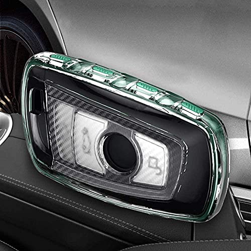 SENDIAYR Funda con patrón de Fibra de Carbono para Llavero, para BMW 1 3 4 5 6 7 Series-Blanco
