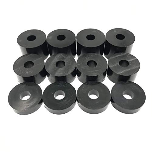 Separadores de nailon de 6 mm (M6), 12 unidades, 4 x 15 mm, 4 x 10 mm, 4 x 5 mm, color negro