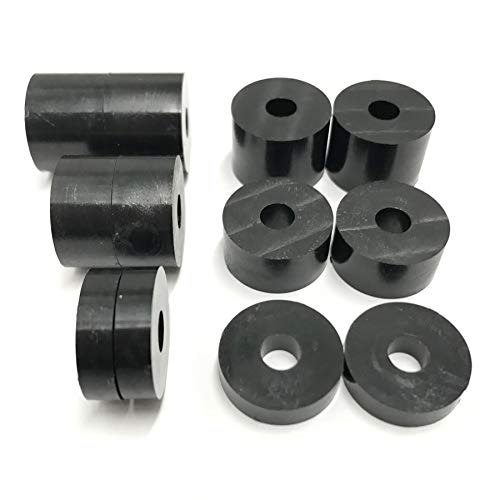 Separadores de nailon de 6 mm (M6), 12 unidades, 4 x 15 mm, 4 x 10 mm, 4 x 5 mm, color negro