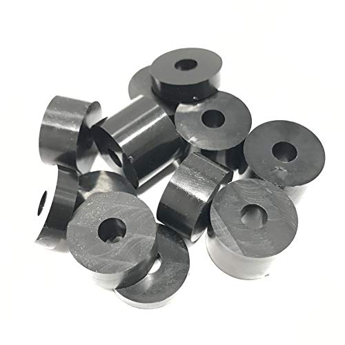 Separadores de nailon de 6 mm (M6), 12 unidades, 4 x 15 mm, 4 x 10 mm, 4 x 5 mm, color negro