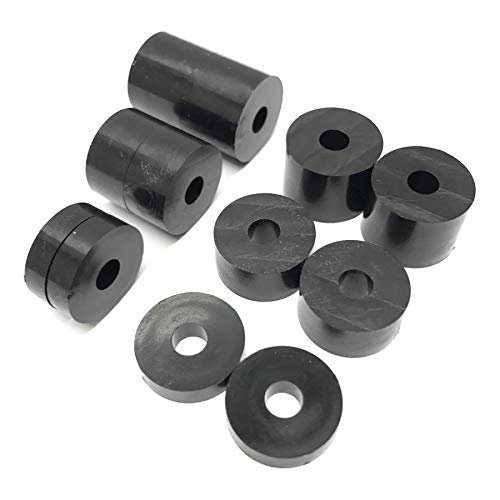 Separadores de nailon de 6 mm (M6), 12 unidades, 4 x 15 mm, 4 x 10 mm, 4 x 5 mm, color negro