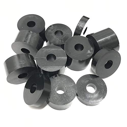 Separadores de nailon de 6 mm (M6), 12 unidades, 4 x 15 mm, 4 x 10 mm, 4 x 5 mm, color negro