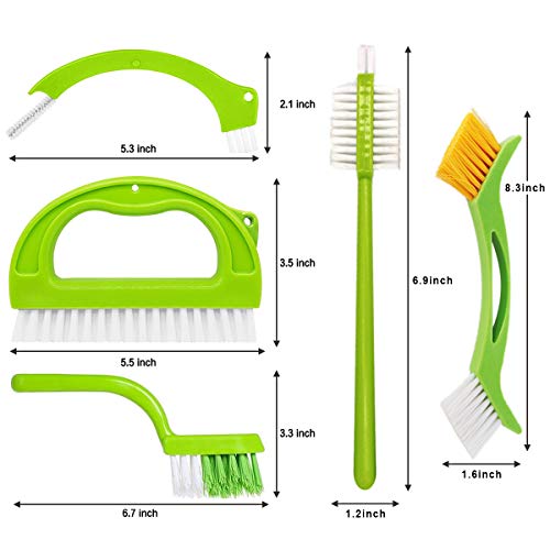 Set de 5 cepillos para Limpieza de Juntas y Azulejos,Cepillo para Juntas de Cocina y hogar, baño y Cocina y Limpieza de Azulejos