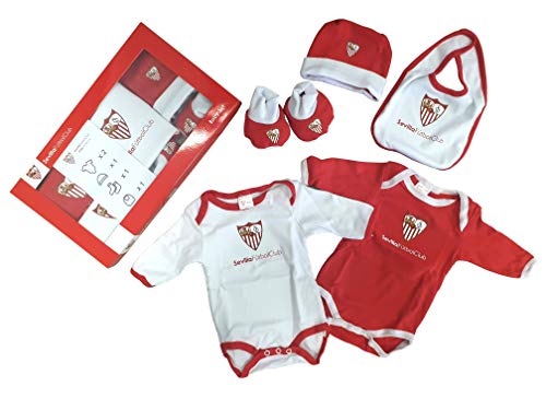 Sevilla CF Baby Set SFC - Conjunto de Ropa Unisex Bebé (Pack de 5) Multicolor (Rojo/Blanco) 0-3 Meses