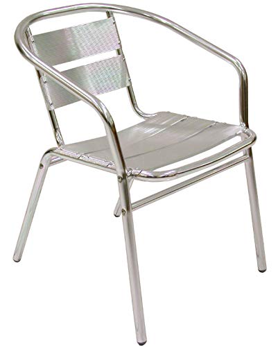 SF SAVINO FILIPPO 4 sillas de bar de aluminio antioxidante, apilables, para exterior, interior, Catering, restaurante, establecimiento de baño