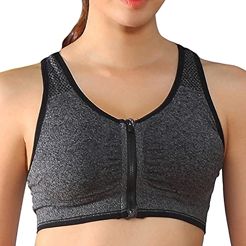 Sfit Sujetador Deportivo Mujer 2/3Pack Cierre Delantero Cremallera de Apertura Frontal Sujetador Alto ImpactoAlmohadilla Extraíble Sin Llantas Cómodo Ropa Mujer para Entrenamiento Yoga Físico