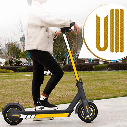 SGMY Pegatina reflectante impermeable para patinete Xiaomi Mijia, M365, E-Scooter y Ninebot Es1/Es2/Es4, accesorios para scooter eléctrico, Amarillo amarillo blanco