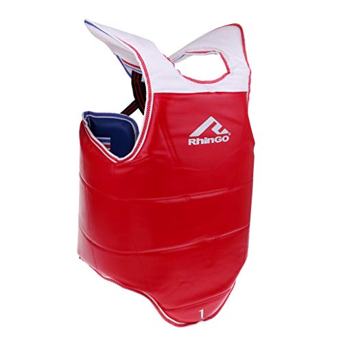 sharprepublic Unisex Taekwondo Chest Guard Martial Art Chest Body Protector Chaleco Armadura - Azul + Rojo, M