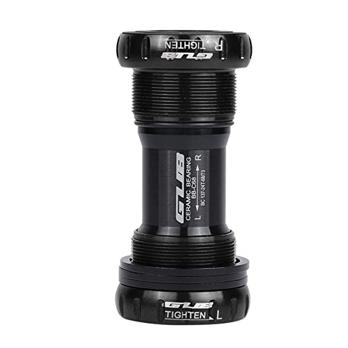 SHHMA Bike Bottom Bracket Ceramic Bearing Threaded Type Bottom Axle One-Piece Hollow Central Axle for BMX Mountain Road Bike Bicycle Accessories,Negro