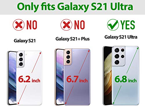 SHIELDON Funda Galaxy S21 Ultra 5G, Funda Piel Genuino con Bloqueo RFID, Cáscara de TPU,Ranura para Tarjeta, Soporte Plegable, Funda Tapa Libro Protectora para Galaxy S21 Ultra 5G (6.8'' 2021), Negro
