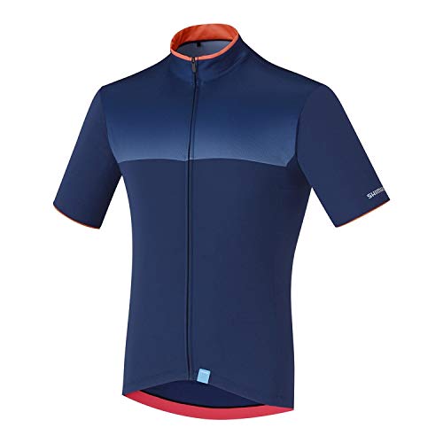 SHIMANO Escape Maillot Hombre, Navy Talla S 2019 Maillot Manga Corta