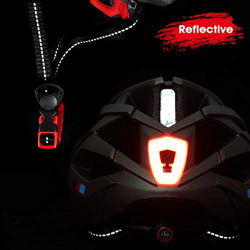 Shinmax Casco de Bicicleta con Luz LED USB Visera Desmontable Ajustable con Certificación CE Casco de Bicicleta BMX Scooter Montaña y Carretera Especializado para Adultos Casco Bicicleta con Mochila