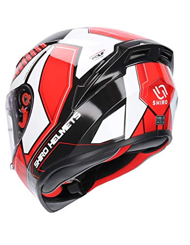 Shiro CASCO INTEGRAL MODELO SH 870 POLE HOMOLOGADO CASCO PARA ADULTO COLOR ROJO M