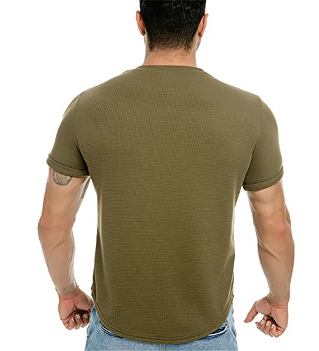 Shirt Ocio Hombre Transpirable Ajustado Cuello Redondo Color Sólido Hombre Shirt Básico Verano Shirt Deportiva Hombre Manga Corta Todos Los Días Correr Hombre Shirt Sin Cuello