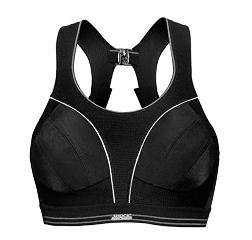 Shock Absorber Run Sujetador Estilo Bralette, Negro-Negro/Plata, Talla del Reino Unido: 36 G para Mujer