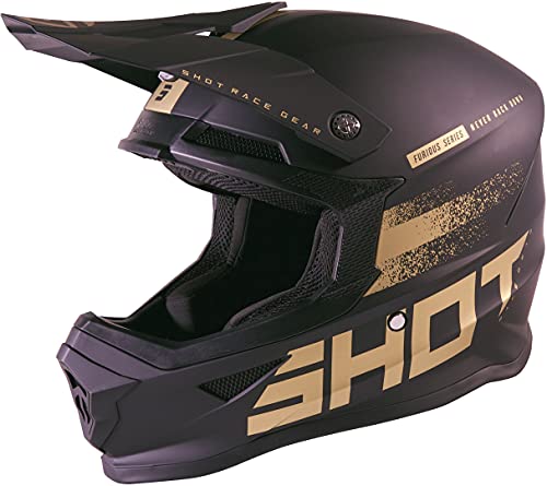 SHOT Furious Raw 2.0 Casco, Adultos Unisex, Gold Matt (Dorado), l