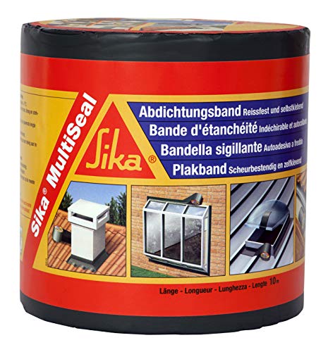 Sika Multiseal SG, Gris, Banda autoadhesiva bituminosa soporte múltiple, para reparación de cubiertas y fisuras en edificios 15 cm x 12 ml