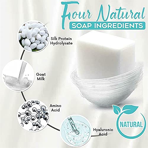 Silk Protein Skin Repair Soap,Skin Lightening Soap,Natural Goat Milk Soap Bar,Silk Protein Essence Soap, Control Oil Cleansing Soap,Net Acne Moisturizing Repair (1Pcs)