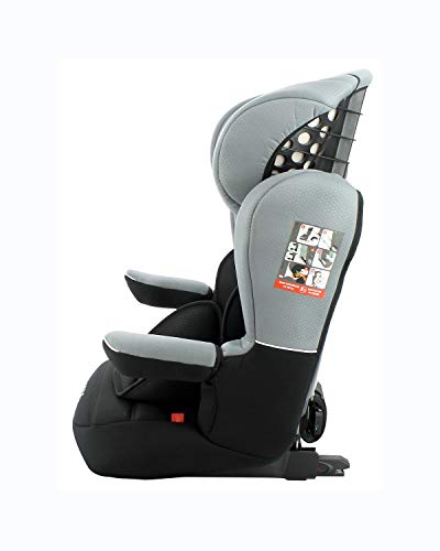 Silla de coche para Bebe isofix IMAX grupo 1/2/3 (9-36kg) con proteccion lateral y el reposacabezas ajustable - made in France - Nania Luxe gris