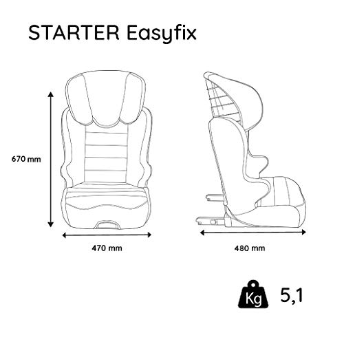 Silla de coche para Silla de coche elevador STARTER EASYFIX grupo 2/3 (15-36kg) con proteccion lateral - Disney Princess