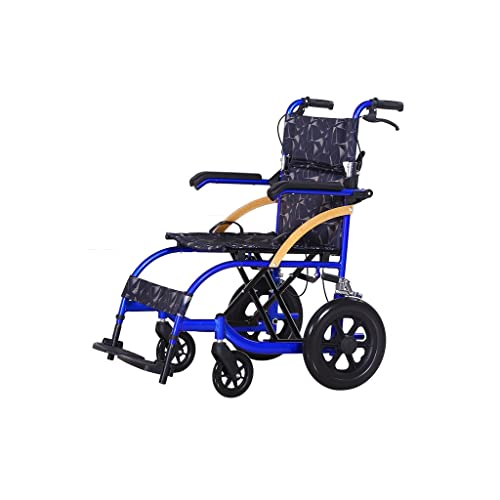 Silla de ruedas de transporte Relánea de silla de ruedas plegable ligera, relleno de viajes portátiles de viajes sólidos for los neumáticos resistentes al desgaste del feto, brazos de flip-backs Silla