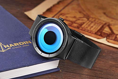 SINOBI para Hombre Reloj de Pulsera Deportivo Cuarzo electrónico Digital Reloj con Alarma Cronómetro Doble Movimiento Hombres de la muñeca Relojes (S9659G-Black/Blue)