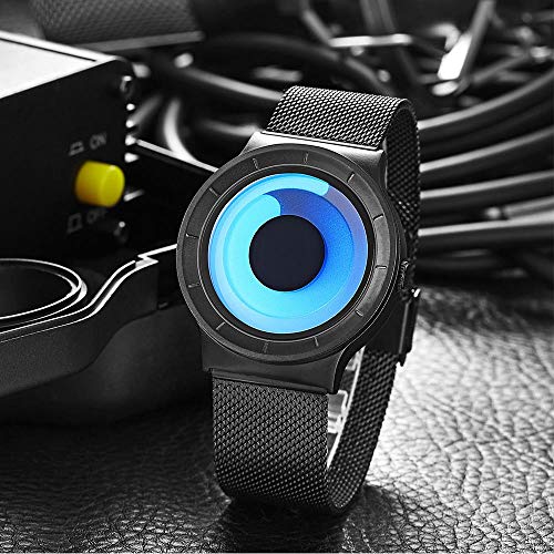 SINOBI para Hombre Reloj de Pulsera Deportivo Cuarzo electrónico Digital Reloj con Alarma Cronómetro Doble Movimiento Hombres de la muñeca Relojes (S9659G-Black/Blue)