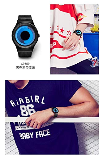 SINOBI para Hombre Reloj de Pulsera Deportivo Cuarzo electrónico Digital Reloj con Alarma Cronómetro Doble Movimiento Hombres de la muñeca Relojes (S9659G-Black/Blue)