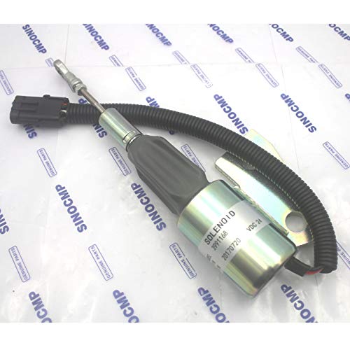 SINOCMP 3991168 SA-4941-24 Apagado Solenoide 24V para Hyundia R130 R130-5 Cummins 4BT 5.9 Motor,Garantía de 3 meses