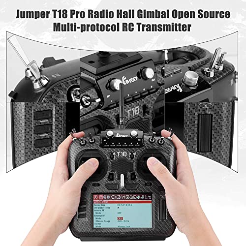 Sirecal Jumper T18 Pro Transmisor de Radio RDC90 Sensor Gimbal Módulo Incorporado de Código Abierto Transmisor RC Multiprotocolo 915mhz Control 16CH con Estuche de Mano y Receptor R1F