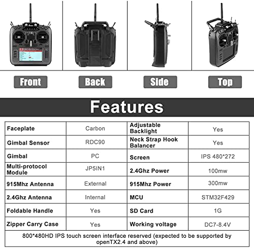 Sirecal Jumper T18 Pro Transmisor de Radio RDC90 Sensor Gimbal Módulo Incorporado de Código Abierto Transmisor RC Multiprotocolo 915mhz Control 16CH con Estuche de Mano y Receptor R1F