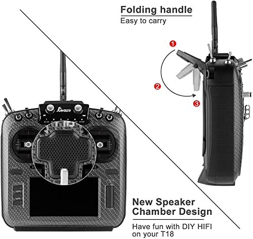 Sirecal Jumper T18 Pro Transmisor de Radio RDC90 Sensor Gimbal Módulo Incorporado de Código Abierto Transmisor RC Multiprotocolo 915mhz Control 16CH con Estuche de Mano y Receptor R1F