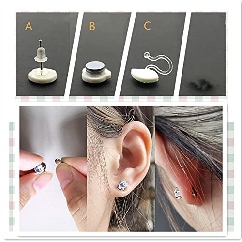 sis-woner Pendientes Originales de Avatar de Pareja Masculina y Femenina Clip de Oreja con imán Personalizado Hecho a Mano Plata 925 hipoalergénico-B