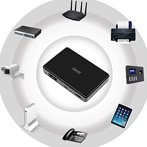 Sistema de Alimentación Ininterrumpida Mini UPS para WiFi, Router, Módem, Cámara con PoE con 10000mAH Batería Entrada 100~240V AC Salida 5V USB 9V/12V DC 24V/48V PoE