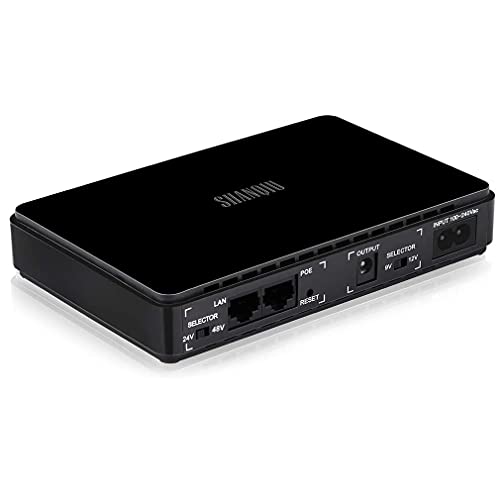 Sistema de Alimentación Ininterrumpida Mini UPS para WiFi, Router, Módem, Cámara con PoE con 10000mAH Batería Entrada 100~240V AC Salida 5V USB 9V/12V DC 24V/48V PoE