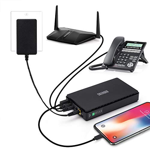 Sistema de Alimentación Ininterrumpida Mini UPS para WiFi, Router, Módem, Cámara de Vigilancia con 10000mAH Batería Entrada DC/USB Salida 5V USB 5V 9V 12V 2A DC