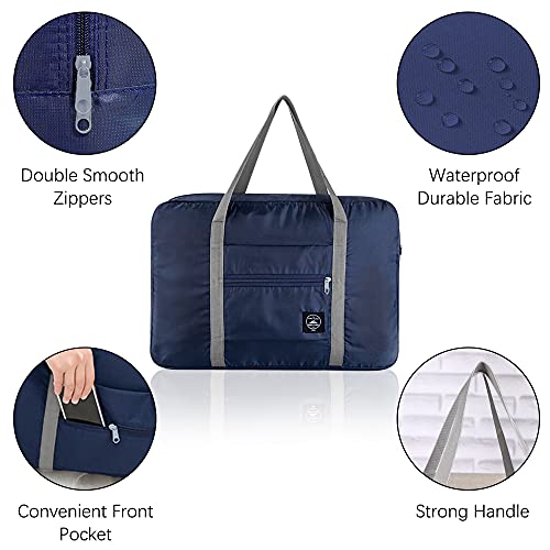 SITAKE 2 Piezas Bolsa de Viaje Plegable, Bolsas Mano Ligeras E Impermeables, Adecuadas para Pasar La Noche, Vacaciones, Compras, Fines De Semana, Excursiones, Gimnasio