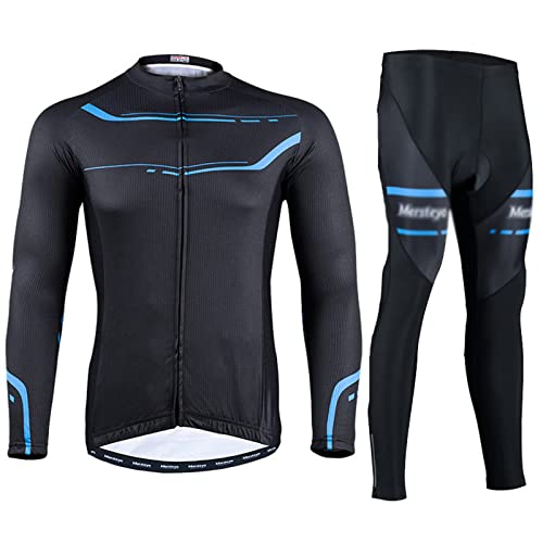 SJASD Hombre Chaqueta De Ciclismo Línea Fleece Transpirable MTB Abrigo De Equitación Reflectante Y De Alta Visibilidad Resistente Al Agua Prendas Térmicas Traje De Lluvia,Azul,XXL