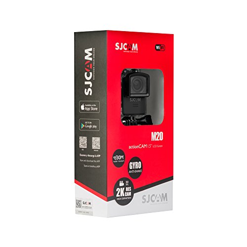 SJCam M20 (versión española) - Videocámara deportiva de 16 MP (WiFi, 4K, pantalla de 1.5'' LCD, sumergible hasta 30 metros) color negro